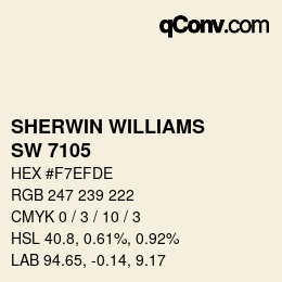 颜色代码: SHERWIN WILLIAMS<br>SW 7105 - Paperwhite | qconv.com