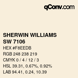 Color code: SHERWIN WILLIAMS<br>SW 7106 - Honied White | qconv.com
