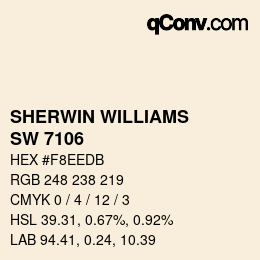 カラーコード: SHERWIN WILLIAMS<br>SW 7106 - Honied White | qconv.com