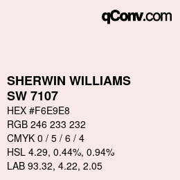 颜色代码: SHERWIN WILLIAMS<br>SW 7107 - Fancy Pink | qconv.com