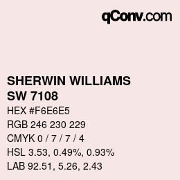 颜色代码: SHERWIN WILLIAMS<br>SW 7108 - Pink Vibernum | qconv.com