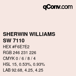 カラーコード: SHERWIN WILLIAMS<br>SW 7110 - Cosmetic Blush | qconv.com