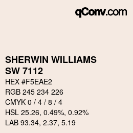 カラーコード: SHERWIN WILLIAMS<br>SW 7112 - Pinkish | qconv.com