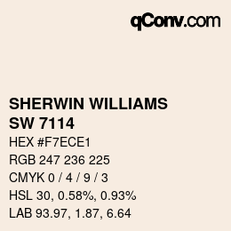 Farbcode: SHERWIN WILLIAMS<br>SW 7114 - Palish Peach | qconv.com