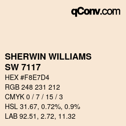 颜色代码: SHERWIN WILLIAMS<br>SW 7117 - Melon Tint | qconv.com