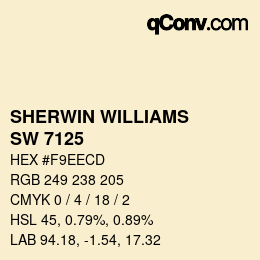 颜色代码: SHERWIN WILLIAMS<br>SW 7125 - Glittery Yellow | qconv.com