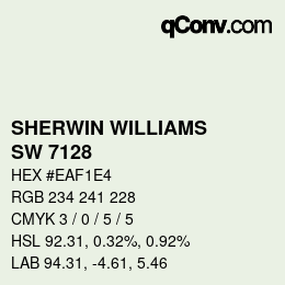 カラーコード: SHERWIN WILLIAMS<br>SW 7128 - Green Glaze | qconv.com