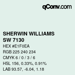 カラーコード: SHERWIN WILLIAMS<br>SW 7130 - Aquacade | qconv.com