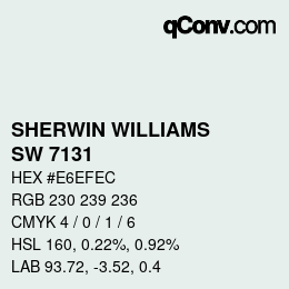 カラーコード: SHERWIN WILLIAMS<br>SW 7131 - Brooklet | qconv.com