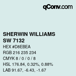 颜色代码: SHERWIN WILLIAMS<br>SW 7132 - Water Squirt | qconv.com
