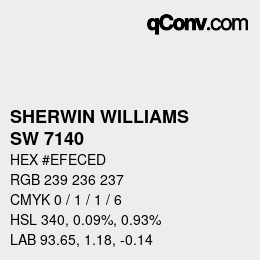 颜色代码: SHERWIN WILLIAMS<br>SW 7140 - Snowberry | qconv.com