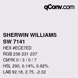 カラーコード: SHERWIN WILLIAMS<br>SW 7141 - Feathery Lilac | qconv.com