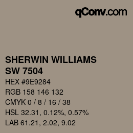 颜色代码: SHERWIN WILLIAMS<br>SW 7504 - Keystone Gray | qconv.com