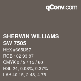 カラーコード: SHERWIN WILLIAMS<br>SW 7505 - Manor House | qconv.com