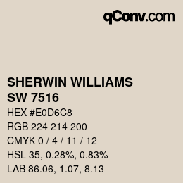 カラーコード: SHERWIN WILLIAMS<br>SW 7516 - Kestrel White | qconv.com