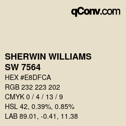 颜色代码: SHERWIN WILLIAMS<br>SW 7564 - Polar Bear | qconv.com