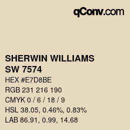 Color code: SHERWIN WILLIAMS<br>SW 7574 - Echelon Ecru | qconv.com