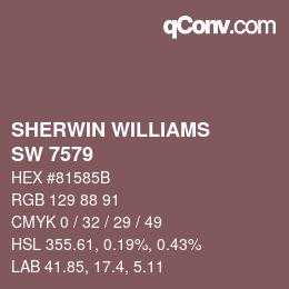 Color code: SHERWIN WILLIAMS<br>SW 7579 - Alaea | qconv.com