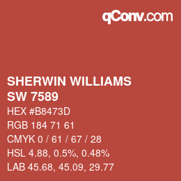 カラーコード: SHERWIN WILLIAMS<br>SW 7589 - Habanero Chile | qconv.com