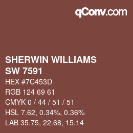 カラーコード: SHERWIN WILLIAMS<br>SW 7591 - Red Barn | qconv.com