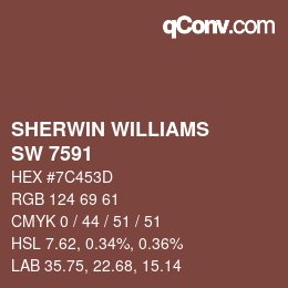 カラーコード: SHERWIN WILLIAMS<br>SW 7591 - Red Barn | qconv.com