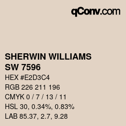 Color code: SHERWIN WILLIAMS<br>SW 7596 - Only Natural | qconv.com