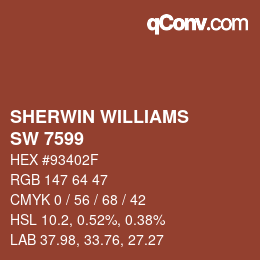 カラーコード: SHERWIN WILLIAMS<br>SW 7599 - Brick Paver | qconv.com