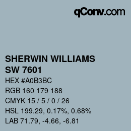 カラーコード: SHERWIN WILLIAMS<br>SW 7601 - Dockside Blue | qconv.com