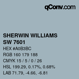 カラーコード: SHERWIN WILLIAMS<br>SW 7601 - Dockside Blue | qconv.com