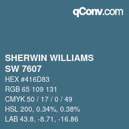 カラーコード: SHERWIN WILLIAMS<br>SW 7607 - Santorini Blue | qconv.com