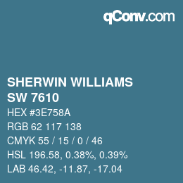 颜色代码: SHERWIN WILLIAMS<br>SW 7610 - Turkish Tile | qconv.com