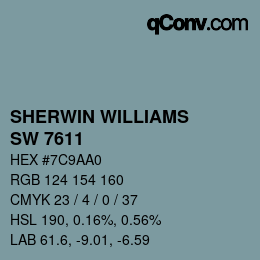 カラーコード: SHERWIN WILLIAMS<br>SW 7611 - Tranquil Aqua | qconv.com