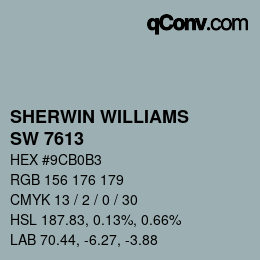 カラーコード: SHERWIN WILLIAMS<br>SW 7613 - Aqua-Sphere | qconv.com