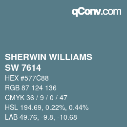 颜色代码: SHERWIN WILLIAMS<br>SW 7614 - St. Bart's | qconv.com