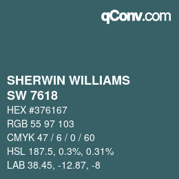 颜色代码: SHERWIN WILLIAMS<br>SW 7618 - Deep Sea Dive | qconv.com