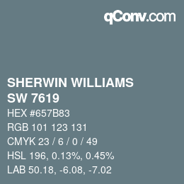 颜色代码: SHERWIN WILLIAMS<br>SW 7619 - Labradorite | qconv.com