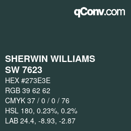颜色代码: SHERWIN WILLIAMS<br>SW 7623 - Cascades | qconv.com