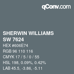 颜色代码: SHERWIN WILLIAMS<br>SW 7624 - Slate Tile | qconv.com