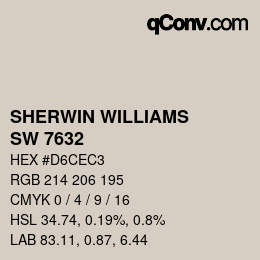 カラーコード: SHERWIN WILLIAMS<br>SW 7632 - Modern Gray | qconv.com