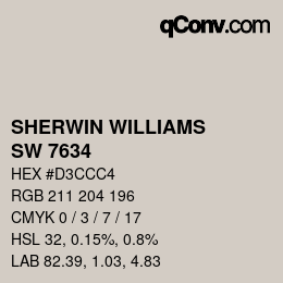 颜色代码: SHERWIN WILLIAMS<br>SW 7634 - Pediment | qconv.com