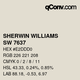 Color code: SHERWIN WILLIAMS<br>SW 7637 - Oyster White | qconv.com