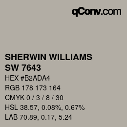 颜色代码: SHERWIN WILLIAMS<br>SW 7643 - Pussywillow | qconv.com