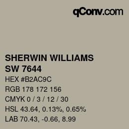 カラーコード: SHERWIN WILLIAMS<br>SW 7644 - Gateway Gray | qconv.com