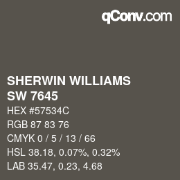 颜色代码: SHERWIN WILLIAMS<br>SW 7645 - Thunder Gray | qconv.com