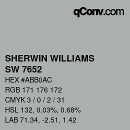 颜色代码: SHERWIN WILLIAMS<br>SW 7652 - Mineral Deposit | qconv.com