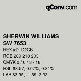 Color code: SHERWIN WILLIAMS<br>SW 7653 - Silverpointe | qconv.com