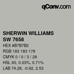 カラーコード: SHERWIN WILLIAMS<br>SW 7658 - Gray Clouds | qconv.com