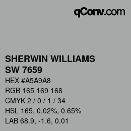 颜色代码: SHERWIN WILLIAMS<br>SW 7659 - Gris | qconv.com