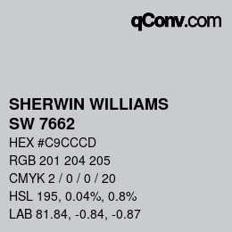 カラーコード: SHERWIN WILLIAMS<br>SW 7662 - Evening Shadow | qconv.com