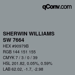 颜色代码: SHERWIN WILLIAMS<br>SW 7664 - Steely Gray | qconv.com